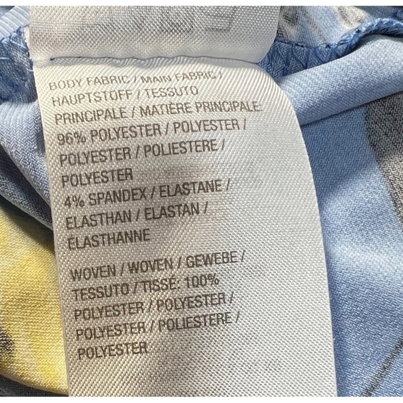 Susan Graver Womens Sz XL Blue Yellow Floral Print Layered Knit Tunic Top Blouse - Picture 11 of 11